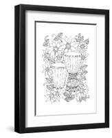 Musical Instrument Pattern 12-Neeti Goswami-Framed Art Print