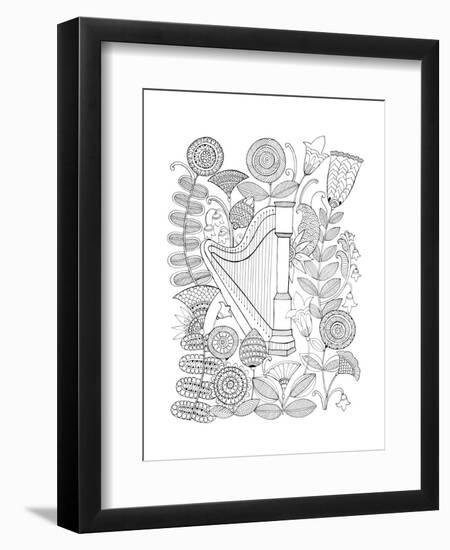 Musical Instrument Pattern 3-Neeti Goswami-Framed Art Print