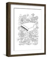 Musical Instrument Pattern 4-Neeti Goswami-Framed Art Print