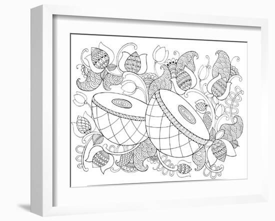 Musical Instrument Pattern 5-Neeti Goswami-Framed Art Print