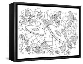 Musical Instrument Pattern 5-Neeti Goswami-Framed Stretched Canvas