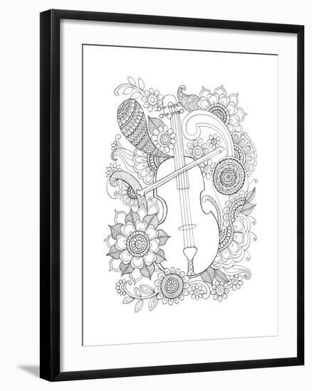 Musical Instrument Pattern 6-Neeti Goswami-Framed Art Print