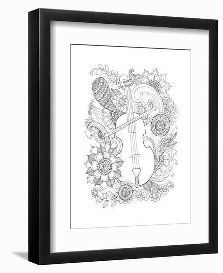 Musical Instrument Pattern 6-Neeti Goswami-Framed Art Print