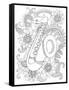 Musical Instrument Pattern 7-Neeti Goswami-Framed Stretched Canvas