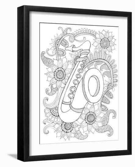 Musical Instrument Pattern 7-Neeti Goswami-Framed Art Print