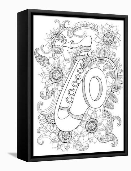 Musical Instrument Pattern 7-Neeti Goswami-Framed Stretched Canvas