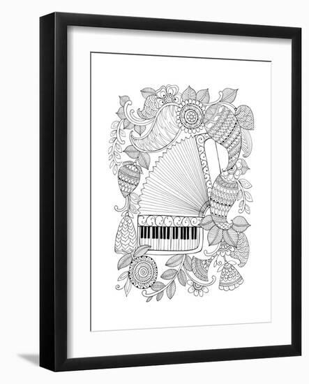 Musical Instrument Pattern 9-Neeti Goswami-Framed Art Print