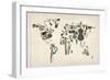 Musical Instruments Map of the World-Michael Tompsett-Framed Premium Giclee Print