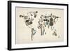 Musical Instruments Map of the World-Michael Tompsett-Framed Art Print