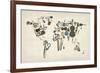 Musical Instruments Map of the World-Michael Tompsett-Framed Art Print