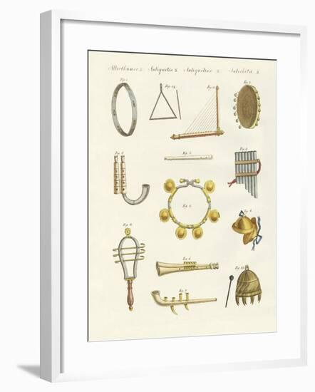 Musical Instruments of the Ancients -- Whistles, Rattles and Cymbals-null-Framed Giclee Print