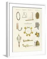 Musical Instruments of the Ancients -- Whistles, Rattles and Cymbals-null-Framed Giclee Print