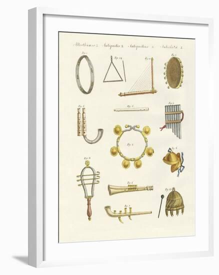 Musical Instruments of the Ancients -- Whistles, Rattles and Cymbals-null-Framed Giclee Print