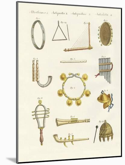 Musical Instruments of the Ancients -- Whistles, Rattles and Cymbals-null-Mounted Premium Giclee Print