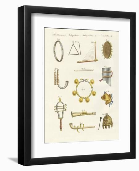 Musical Instruments of the Ancients -- Whistles, Rattles and Cymbals-null-Framed Giclee Print