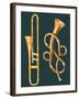 Musical Instruments: Trombone and Labyrinthine Trumpet-null-Framed Giclee Print