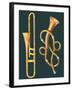 Musical Instruments: Trombone and Labyrinthine Trumpet-null-Framed Giclee Print