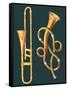 Musical Instruments: Trombone and Labyrinthine Trumpet-null-Framed Stretched Canvas