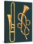 Musical Instruments: Trombone and Labyrinthine Trumpet-null-Stretched Canvas