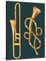 Musical Instruments: Trombone and Labyrinthine Trumpet-null-Stretched Canvas