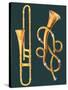 Musical Instruments: Trombone and Labyrinthine Trumpet-null-Stretched Canvas