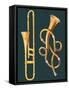 Musical Instruments: Trombone and Labyrinthine Trumpet-null-Framed Stretched Canvas