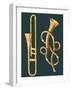 Musical Instruments: Trombone and Labyrinthine Trumpet-null-Framed Giclee Print