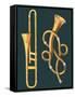 Musical Instruments: Trombone and Labyrinthine Trumpet-null-Framed Stretched Canvas