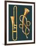 Musical Instruments: Trombone and Labyrinthine Trumpet-null-Framed Giclee Print