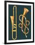 Musical Instruments: Trombone and Labyrinthine Trumpet-null-Framed Giclee Print