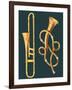 Musical Instruments: Trombone and Labyrinthine Trumpet-null-Framed Giclee Print