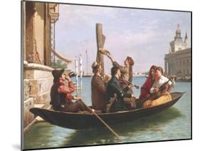 Musical Interlude on the Gondola-Antonio Paoletti-Mounted Giclee Print