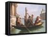 Musical Interlude on the Gondola-Antonio Paoletti-Framed Stretched Canvas