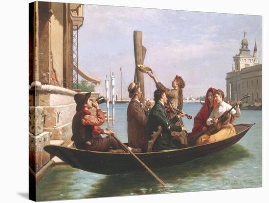 Musical Interlude on the Gondola-Antonio Paoletti-Stretched Canvas