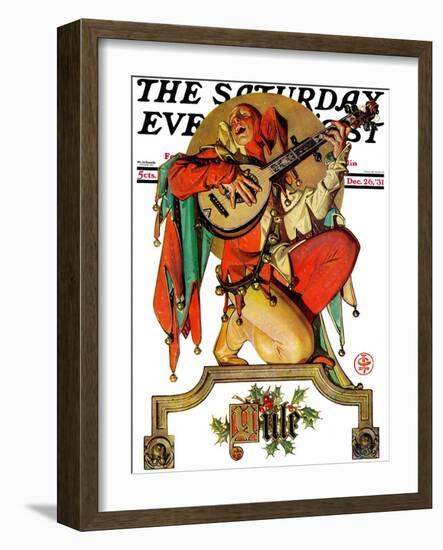 "Musical Jester," Saturday Evening Post Cover, December 26, 1931-Joseph Christian Leyendecker-Framed Giclee Print