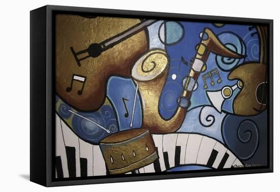 Musical Mural-Cherie Roe Dirksen-Framed Stretched Canvas