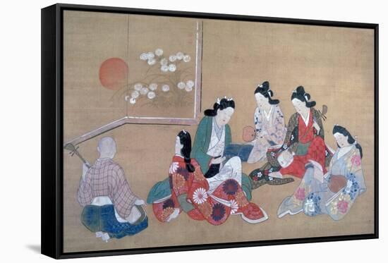 Musical Party, C1690-Hishikawa Moronobu-Framed Stretched Canvas