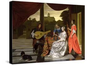 Musical Scene in Amsterdam-Pieter de Hooch-Stretched Canvas