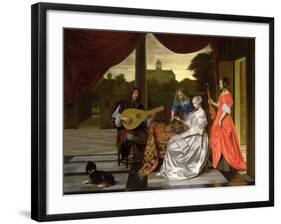 Musical Scene in Amsterdam-Pieter de Hooch-Framed Giclee Print