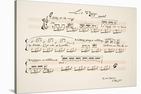 Musical Score for Le Tango, from Sports & Divertissements, Pub. 1914 (Pochoir Print)-Charles Martin-Stretched Canvas