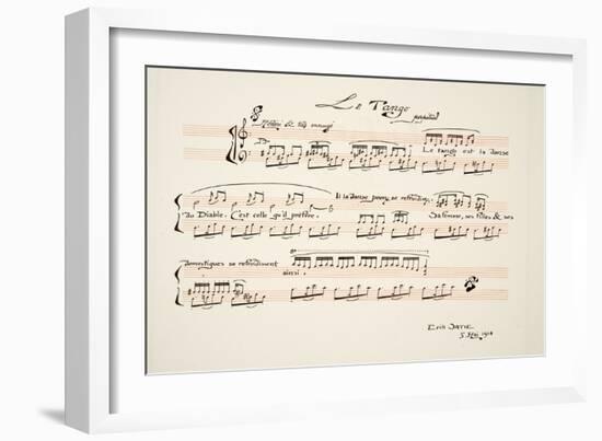 Musical Score for Le Tango, from Sports & Divertissements, Pub. 1914 (Pochoir Print)-Charles Martin-Framed Giclee Print