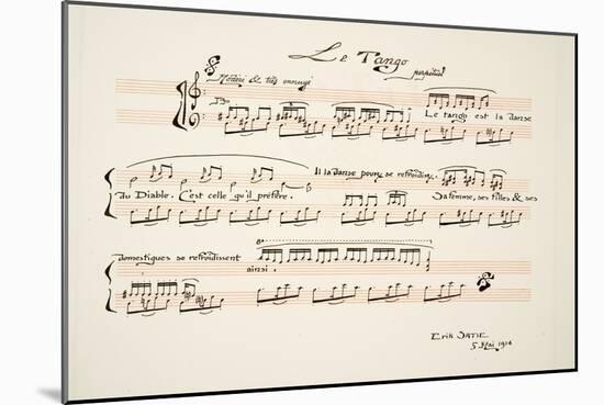 Musical Score for Le Tango, from Sports & Divertissements, Pub. 1914 (Pochoir Print)-Charles Martin-Mounted Giclee Print