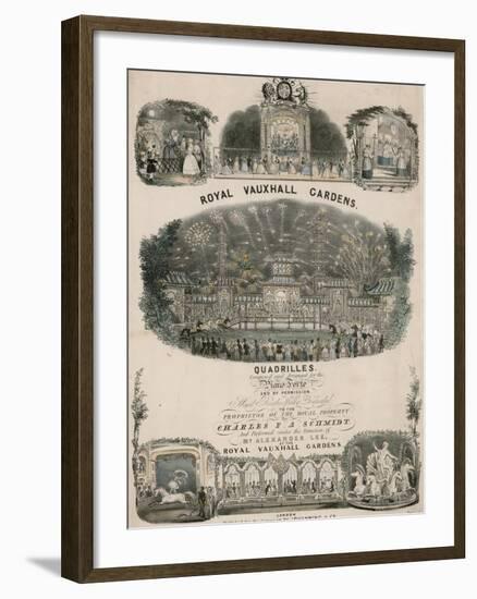 Musical Score for Royal Vauxhall Gardens Quadrilles by Charles F a Schmidt-null-Framed Giclee Print