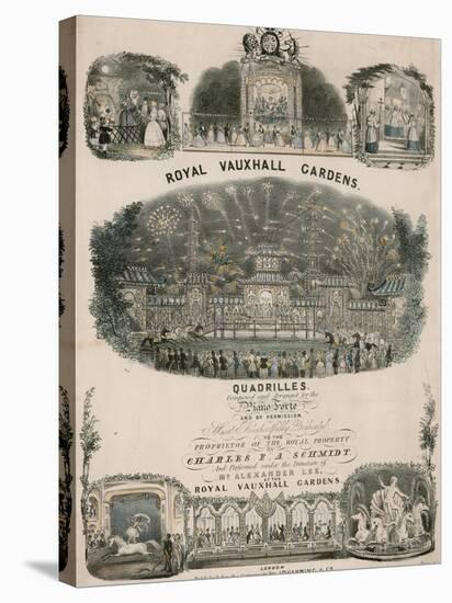 Musical Score for Royal Vauxhall Gardens Quadrilles by Charles F a Schmidt-null-Stretched Canvas