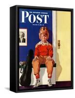 "Musical Sport," Saturday Evening Post Cover, November 14, 1942-Lonie Bee-Framed Stretched Canvas