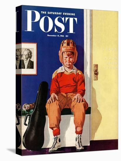 "Musical Sport," Saturday Evening Post Cover, November 14, 1942-Lonie Bee-Stretched Canvas
