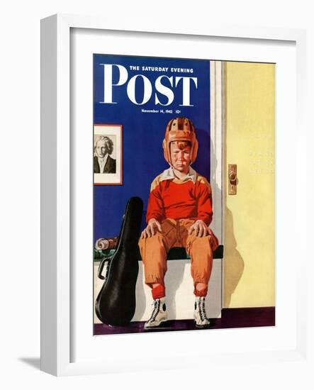 "Musical Sport," Saturday Evening Post Cover, November 14, 1942-Lonie Bee-Framed Giclee Print