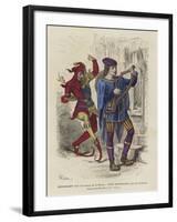 Musician and Dancing Fool, 14th Century-null-Framed Giclee Print