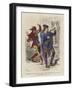 Musician and Dancing Fool, 14th Century-null-Framed Giclee Print