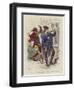 Musician and Dancing Fool, 14th Century-null-Framed Giclee Print